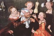 CRANACH, Lucas the Elder Hercules and Omphale (mk08) oil painting